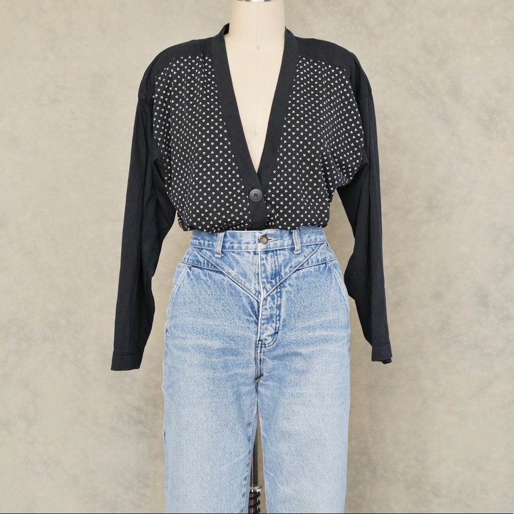 💙Black Cotton Cardigan Vintage Button Up